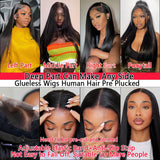 CRCCRC 30 Inch 13x6 Lace Front Wigs Human Hair Pre Plucked 200 Density Straight Glueless Wig HD Transparent Human Hair Lace Front Wigs with Baby Hair Lace Front Wigs for Black Women