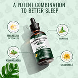 dilib Magnesium Glycinate 500mg - Liquid Magnesium Drops, Ashwagandha, L - Theanine, Chamomile - Calm & Stress Relief, Relaxation, Restful Sleep, Muscle Heart Health, Vegan - 2 Fl Oz (30 Days)