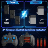 FUNPX Foam RC Plane with 3 Drone Batteries and 3*AAA Batteries (Black/Blue)