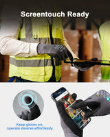 DULFINE Safety Work Gloves MicroFoam Nitrile Coated-12 Pairs Pack,Seamless Knit Nylon Glove with Black Micro-Foam Nitrile Grip,Ideal for General Purpose,Automotive,Home Improvement,Painting(Medium)