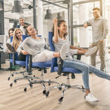 Huracan Office Chair Wheels, Set of 5, Replacement Rubber Chair Caster Wheels for Hardwood Floor, NOT Compatible for IKEA, Computer Desk Chair Wheels, Heavy Duty Office Chair Casters