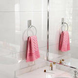 STWWO Brushed Nickel Towel Ring, Hand Towel Holder for Bathroom, Self Adhesive Hand Towel Rings for Bath, Kitchen, RV, No Drill Hole