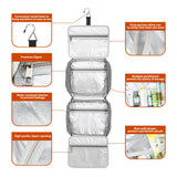 Bosidu Hanging Travel Toiletry Bag, Large Capacity Cosmetic Travel Toiletry Organizer for Women with 4 Compartments & 1 Sturdy Hook, Perfect for Daily Use/Christmas