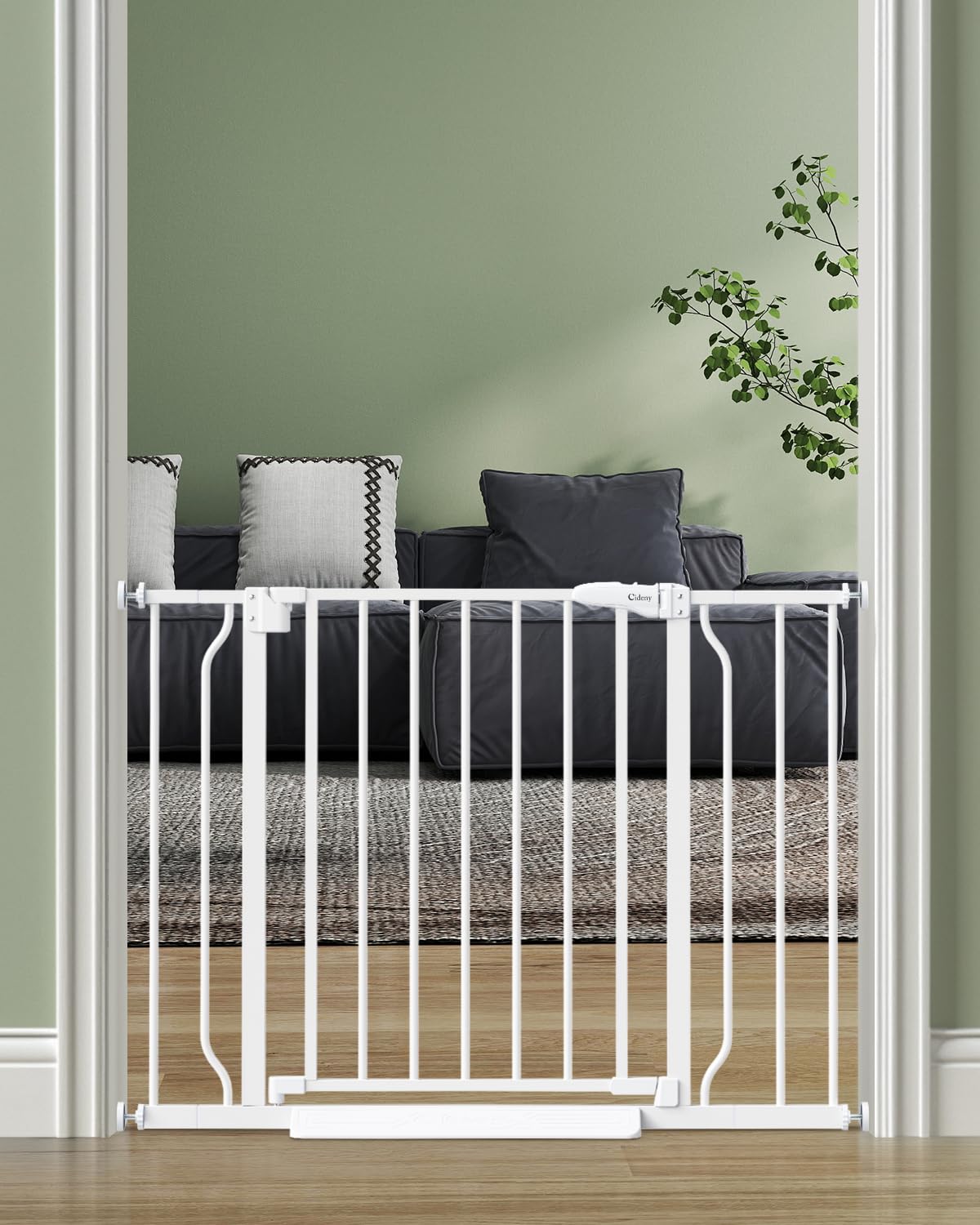 Cideny Baby Gate Auto Close, 29"-40" Dog Gate Indoor for Stairs & Doorways