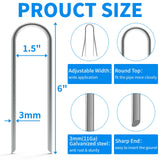 MySit 6 Inch 150 Pack U Shaped Galvanized Drip Irrigation Stakes 11 Gauge