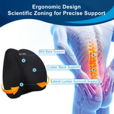 QUTOOL Lumbar Support Pillow for Office Chair, Memory Foam Low Back Support,Back Pain Relief, Ergonomic Large Back Cushion for Desk Chair,Gaming Chair,Adjustable Strap and Washable Cover