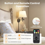 Rechargeable Light Bulb with Remote - E26 2Pack 5W 350LM Dimmable Detachable LED Bulb 3 Color Temperature Options & 3 Timer, 2000mAh Battery Operated Magnetic Bulbs, Bulbs for Non-Hardwired Fixture