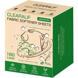 CLEARALIF laundry Fabric Softener Sheets, Unscented, 160 Loads, Eco Friendly, Great For Travel, Apartments, Dorms.