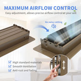 Howeall 4" x 10" Floor Register 2 Pack - Heavy Duty Steel Walkable Floor Vents - Easy Adjust Air Supply Lever - Vent Covers for Home (Brown)