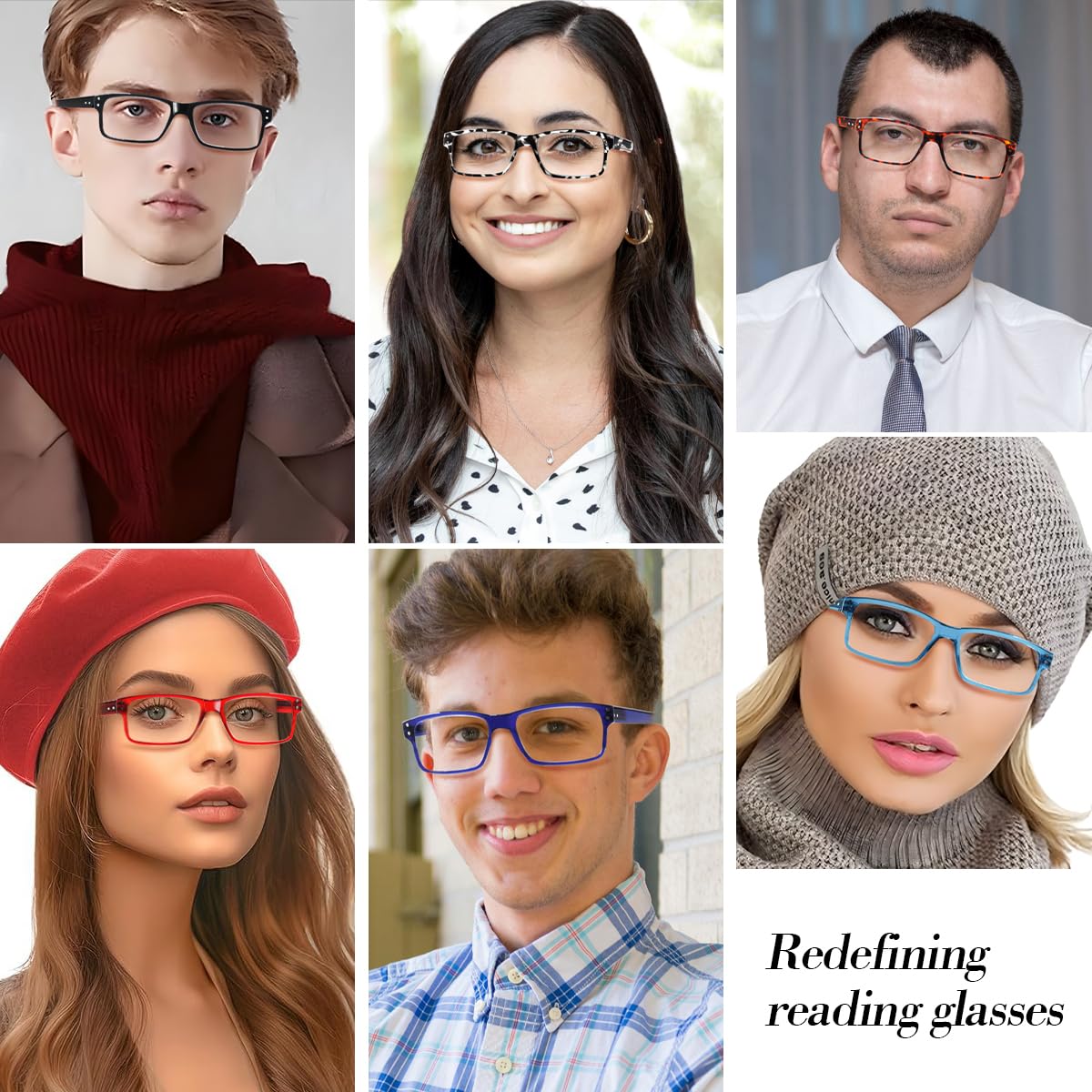 NORPERWIS Reading Glasses 6 Pairs Quality Readers Spring Hinge Glasses for Reading for Men and Women (6 Pack Mix Color -3, 2.00)