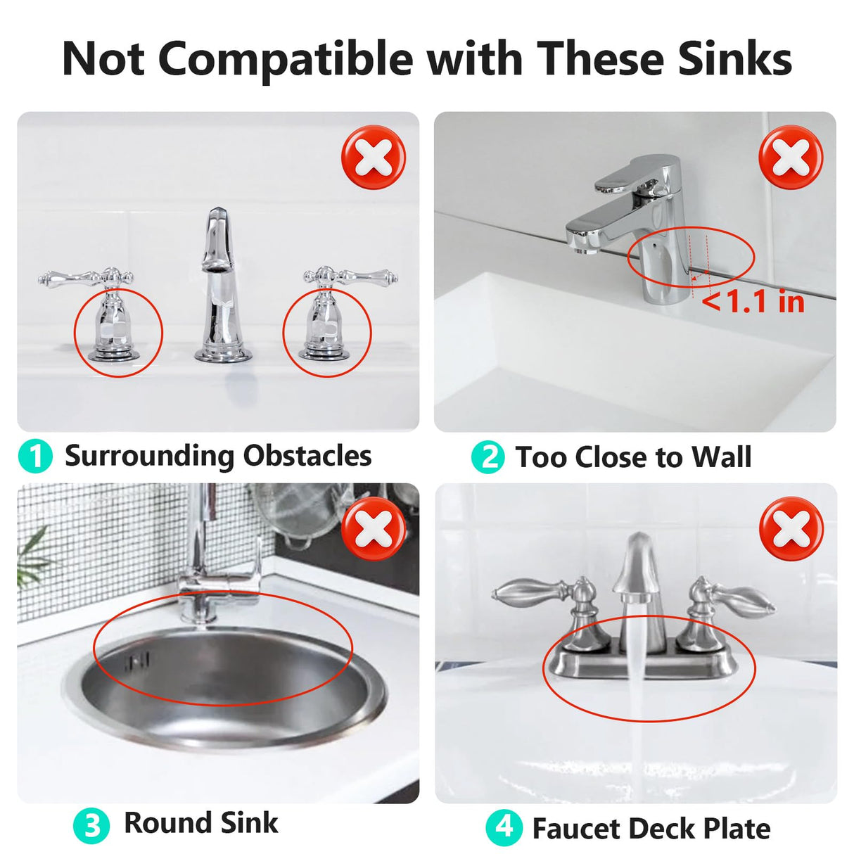 14.6 inch Faucet Mat for Kitchen Sink Splash Guard[7° Slope Fast Self-draining][Snap Lock Fit]Kitchen Sink Faucet Mat Splash Guard Kitchen Sink Area Water Splash Guard Behind Faucet Draining Mat