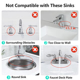 14.6 inch Faucet Mat for Kitchen Sink Splash Guard[7° Slope Fast Self-draining][Snap Lock Fit]Kitchen Sink Faucet Mat Splash Guard Kitchen Sink Area Water Splash Guard Behind Faucet Draining Mat