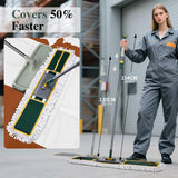 Masthome 36" Commercial Dust Mop, 60" Telescopic Handle Heavy Duty Floor Mop, Wet Dry Industrial Mop with 3 Reusable Pads for Hardwood Marble Laminate Tile, Home Gym Office Use