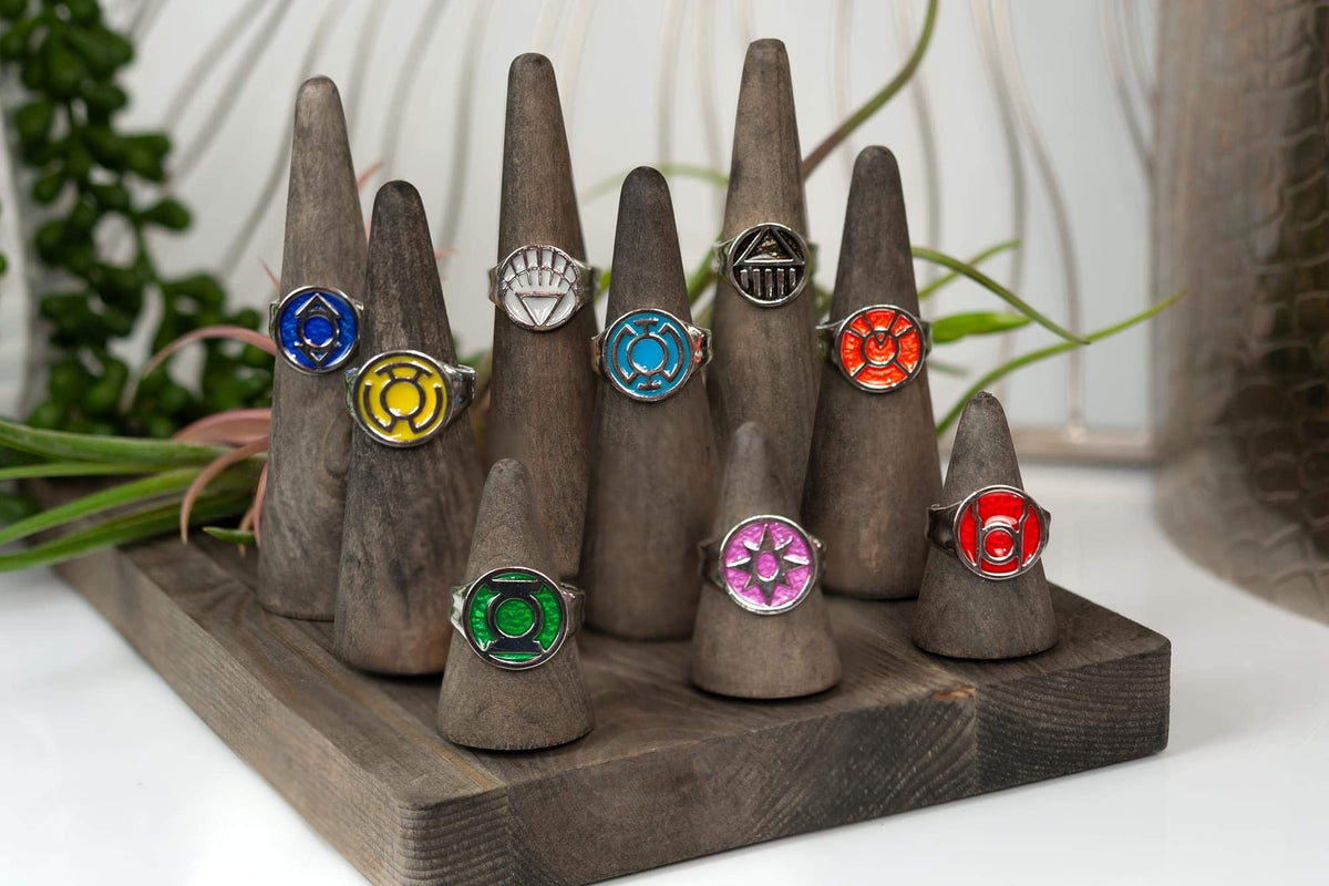 DC Comics Green Lantern Power Rings Emotional Spectrum | Includes 9 Adjustable Rings Featuring Each Emotion