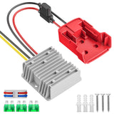 Azocek 18V to 12V Step Down Converter Compatible with Milwaukee 18V Battery Azocek Power Wheel Battery Adapter DC 12V 20A 240W Buck Converter Regulator with 30A Fuse & Wire Terminal