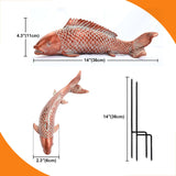 Wosuine Garden Statues Koi Fish Decor Outdoor Garden Fish Statues, Set of 2 Antique Copper Koi Art Sculptures for Patio, Backyard, Pond and Home Decor, Best Gardening Gifts for Women Mom