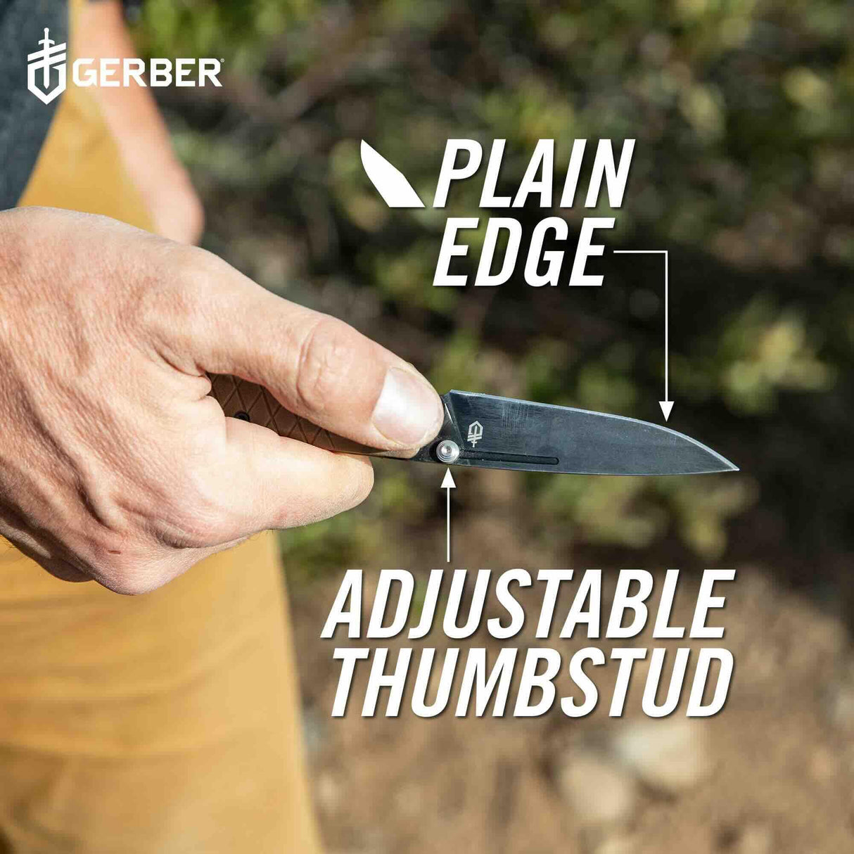 Gerber Gear Zilch Pocket Knife - 3.1" Plain Edge Blade Folding Knife - EDC Gear and Equipment - Coyote Brown
