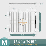 SunnyPoint 304 Stainless Steel Sink Protector Rack – Rust-Resistant Grid for Kitchen Sink Bottom, Scratch Prevention, Drainage Support, Fits Sinks 16.15" x 12.4", Center Drain Hole Required