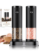 Electric Salt and Pepper Grinder Set Automatic Battery Pepper Mill Shakers Adjustable Coarseness Upgraded Larger Capacity with Led Home and Kitchen Appliances White Elephant Gifts for Women Men