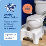 Squatty Potty The Original Bathroom Toilet Stool - Adjustable 2.0, Convertible to 7" or 9" Height with Removable Topper for Adults and Kids White