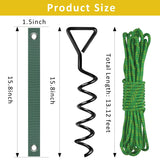 Tree Stake Kit, Heavy Duty Spiral Tree Stakes and Supports for Leaning Trees, Protect Trees from Bad Weather (2, Black)