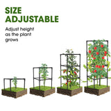 MQHUAYU 3 Pack Tomato Cages, Square Tomato Plant Stakes Support Cages Trellis for Garden Climbing Vegetables Flowers Fruits,Extra Bold,Black
