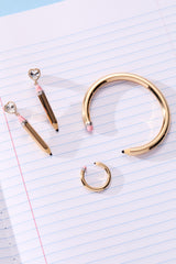 Alex and Ani Open Pencil Ring - Two Tone Nickel-Free Design, Cute Adjustable Ring, Fits Size 7, Unique School-Day Fashion for Women