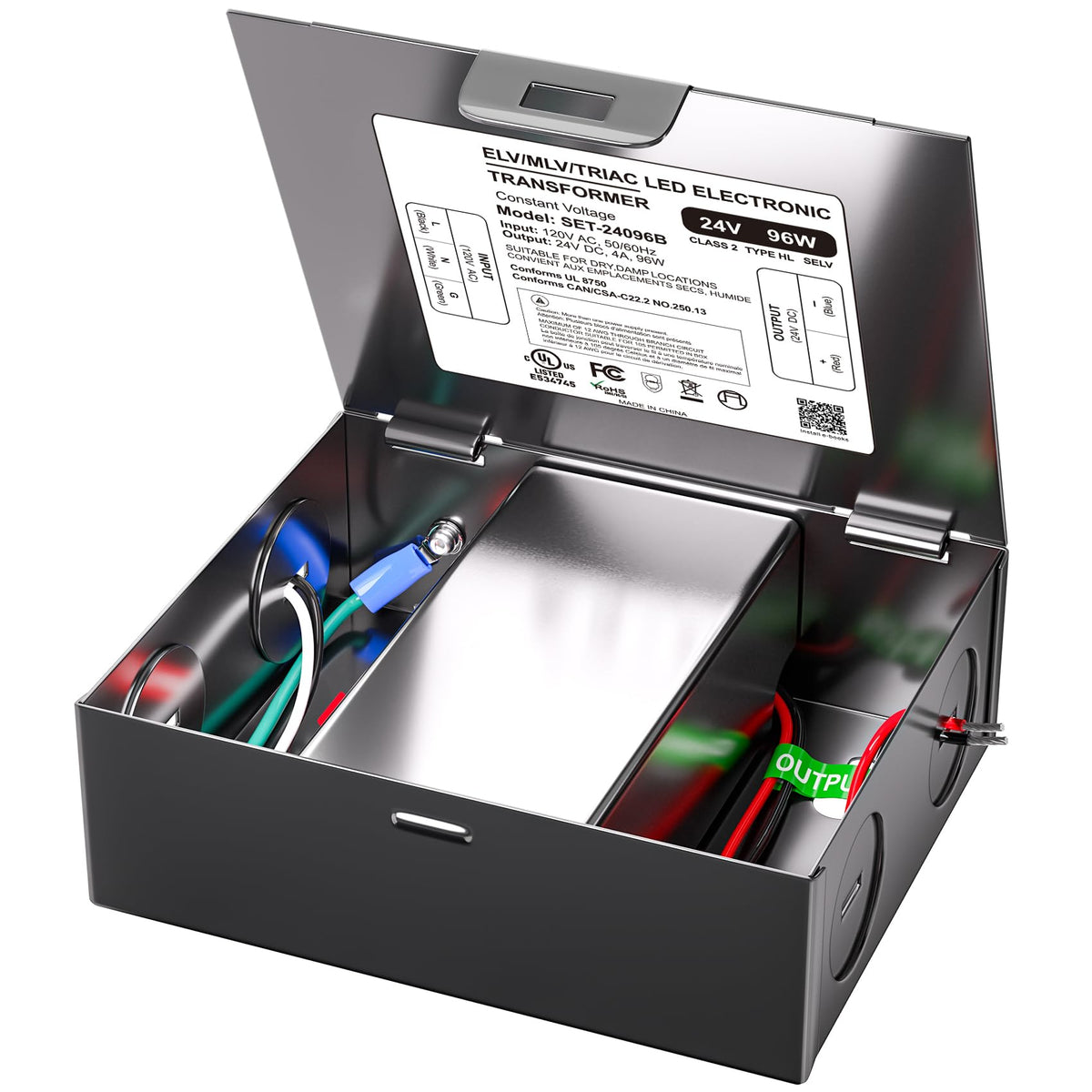 96W 24V Dimmable LED Driver, Triac ELV/MLV LED Transformer with Remova ...