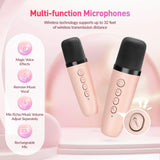 Karaoke Machine for Kids Adults, Mini Portable Bluetooth Karaoke Speaker with 2 Wireless Microphone and Lights, Christmas Birthday Gifts for Girls Ages 4, 5, 6, 7, 8, 9, 10, 12+ Family Home Party