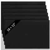 Tioncy 2 Pcs Bar Mat for Countertop 18 x 12 Inch Black Non Slip Look Service Spill Mat for Cocktail Bartending Coffee Station Restaurant Barber Tools Dish Drying Home Bar Pads