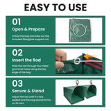 53 Gallon Yard Bags, 2-Pack Reusable Yard Waste Bags, Dustpan Design Leaf Bags for Yard Waste, Grass, Lawn Trash