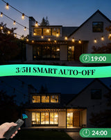 Outdoor String Lights LED Patio-Light - 100Ft Outside Waterproof Dimmable Porch Lights with Remote Shatterproof S14 Bulbs Outside Hanging Light Connectable Lighting for Gazebo Backyard Bistro Pergola