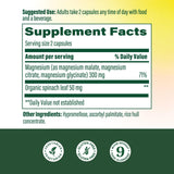 MegaFood Magnesium Glycinate, Citrate, Malate 300mg Supplement - Highly Absorbable Blend to Support Heart, Nerve Health & Relaxation, Triple Magnesium Complex Supplement, 60 Capsules (30 Servings)
