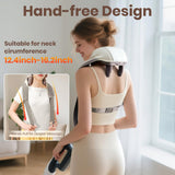LCMWB Brushless Neck Massager with Heat, Cordless 6D Professional Neck Massager for Pain Relief Deep Tissue, Ergonomic Kneading Back Shoulder Massagers with 2 Modes/Speeds, Fathers Day Gift