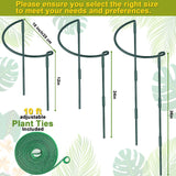 HiGift 4 Pack Height Adjustable Metal Plant Support (36" H or 24" H or 12" H), Heavy Duty Peony Cages and Supports, Half Round Tall Plant Support Ring for Outdoor Indoor Plant Hydrangea Flower