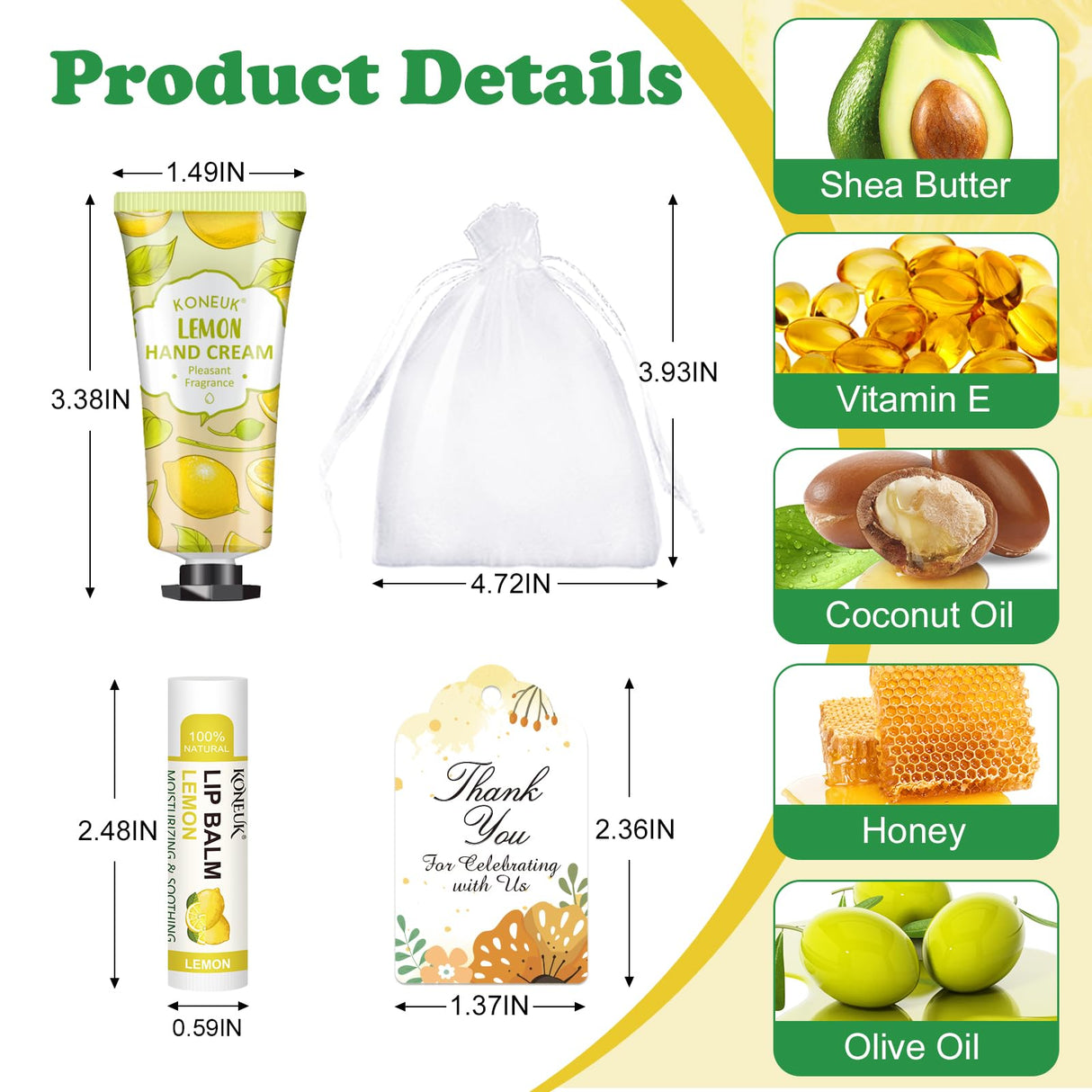 36 Pack Hand Cream Bulk and Lip Balm Bulk Sets, Stocking Stuffers for Women, Thank You Gifts and Christmas Gifts for Guests with Thank You Card Organza Bags, Birthday Gifts, Bulk Gifts, Small Gifts