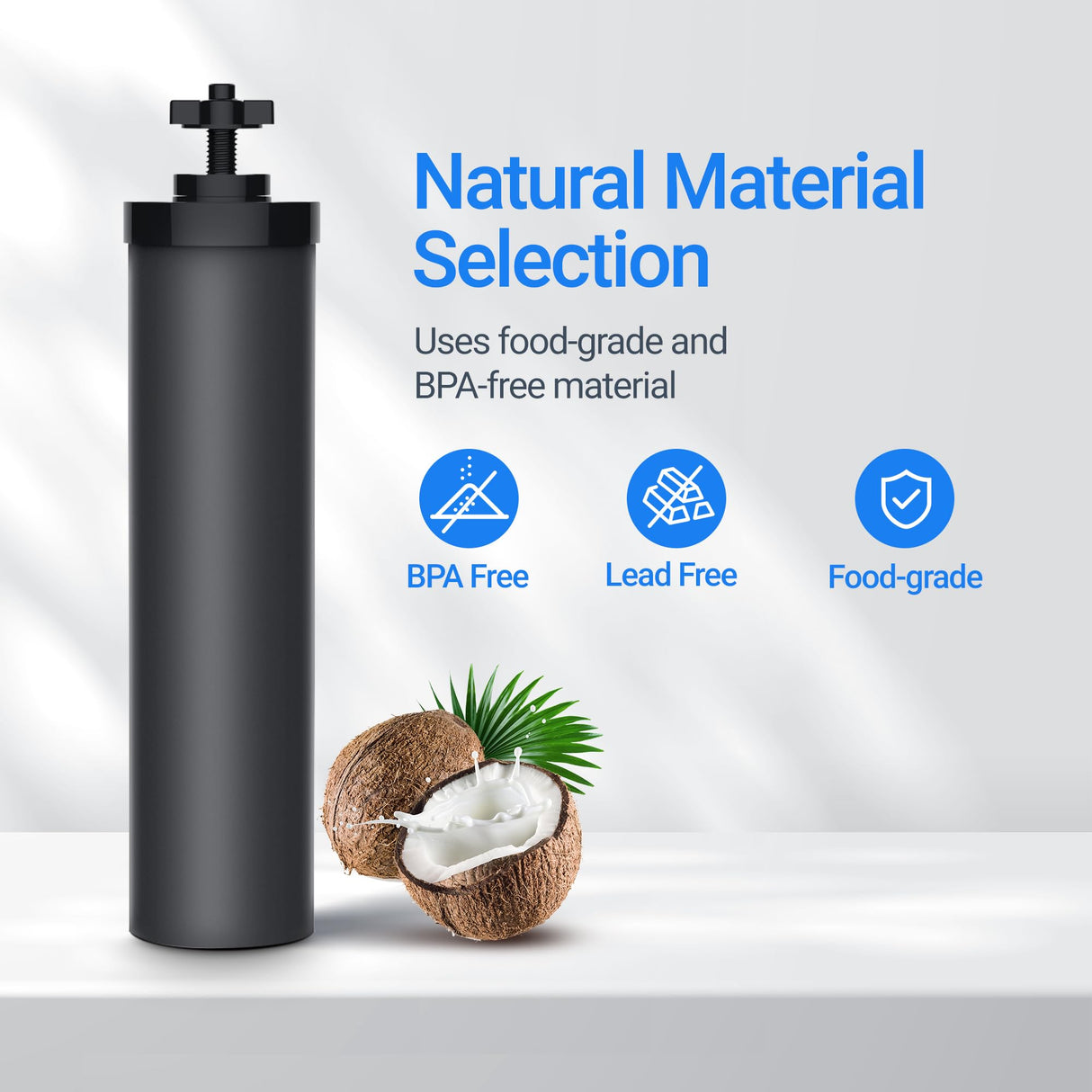 Filterlogic Gravity Water Filter, Replacement for Berkey® BB9-2® Black Carbon Filters, Purewell®, ProOne®, Waterdrop Gravity Filter System, NSF/ANSI 42&372 Certified, 2 Pack