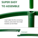 36Packs Plant Support Stake Half Round Plant Support for Indoor Plants, Stackable 3 Tier Garden Flower Support, Plant Rings for Tomato,Monstera, Peony, Hydrangea, Climbing Plants