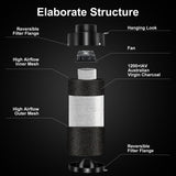 ATOUR 4 Inch Air Carbon Filter with Australian Virgin Charcoal – Odor Control. Built-in 5.5" Quiet Fan with Speed Control, for Inline Duct Fans & Grow Tents. Includes Vent Cover + Pre-Filter 4"x13.4"