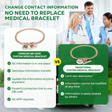 Upgraded QR Code Medical ID Bracelets for Women Medical Alert Bracelet