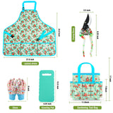 Garden Tools Set WANCHI 10 Piece Heavy Duty Floral Garden Tool Set Gardening Gifts for Women Men Birthday Rust-Proof Aluminum Garden Hand Tools Gardening Kit with Tote Bag Apron Glove