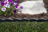 Master Mark Dig-Free Poundable Pound-In Landscape Edging, Garden Edging Border, Decorative Scallop Plastic Lawn Edging, 20 ft Coverage