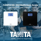 Tanita HD-662 Digital Weight Scale (White) - Japan Technology Bathroom Scale with 330 lb Weight Capacity - 2" Blue Backlit Large LCD Display - Accurate, Durable, Step-On Operation