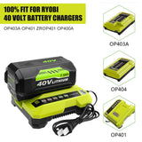 7500mAh Replacement for Ryobi 40 Volt Battery Lithium ion Compatible with Ryobi 40V Battery 7.5Ah OP4075A OP40602 OP40401 OP4026 OP40261 OP4050 OP40601 OP4030 Power Cordless Tools 2 Pack (Green)