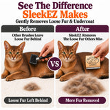 SleekEZ Cat Brush for Shedding - Deshedding Brush for Cats - Patented Grooming Tool for Removing Loose Fur, Undercoat & Hair - Made in USA - Works on Short, Medium & Long Coats