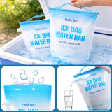 Belinlen 6 Pack Reusable Ice Bags for Cooler 10lb Cooler Ice Cube Bag with Sealed Sliding Handle, ice Lock Watertight ice Bag Large Leakproof Ice Bag for Camping, Hiking, and Drinks(13.8 x 19.7)