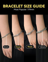 ChainsHouse Barbed Wire Bracelet, Stainless Steel Cuban Link Chain Bracelet for Men Chain Bracelet Hip Hop Rock Jewelry 9MM Width 7.08" Length with 2" Extened Links