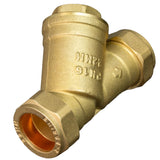 Kudos-Trading - 22mm Y Strainer Brass Compression Stainelss Steel Mesh Filter Anti Leak Design Ideal for Home Central Heating Systems & Radiators Durable Brass Construction Low Maintenance