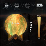 Moon Lamp, Night Light, 16 Colors LED Moon Light 7.0 inch 3D Printing Kids Light Lamp with Stand, Remote&Touch Control, USB Rechargeable, Gift for Kids Friends Parent Birthday Christmas New Year