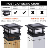 Dynaming 4x4 Solar Post Cap Lights Outdoor with Flickering Flame Light, Black Shell Fence Post Solar Lights Fit Vinyl/Wooden Posts, Brightness LED Lighting Decor for Garden Deck Patio, 12 Pack